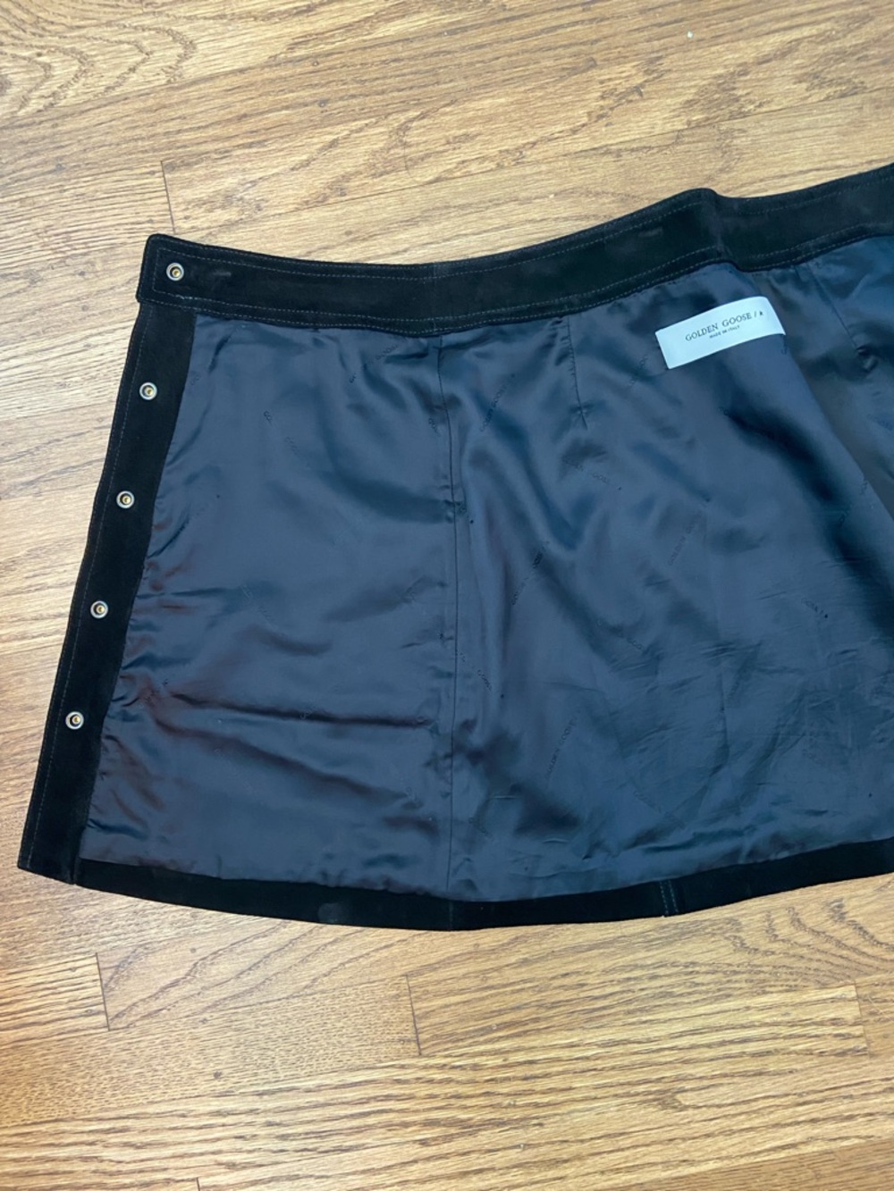 Golden Goose Black Suede Studded Button-Front Mini Skirt - Picture 6 of 9